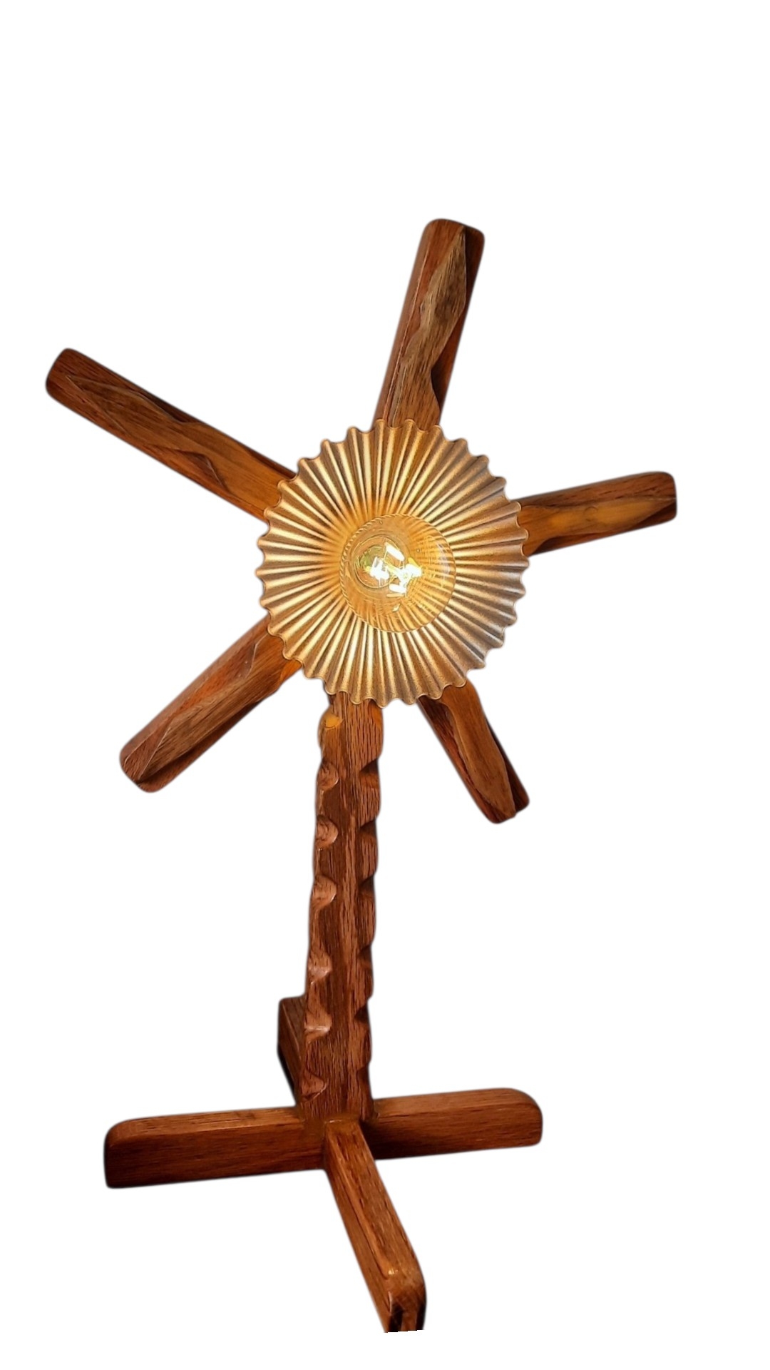 Star fish white oak table lamp