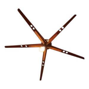 Mahogany and white Oak Star ceiling chandeliers x2
